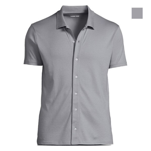 [39] Lands End Unisex Supima Button Front Shirt